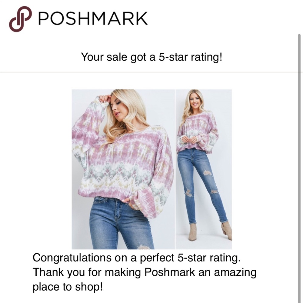 WHITE MAUVE TIE DYE TOP - Picture 6 of 6